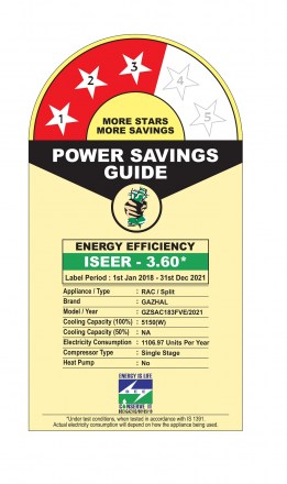 GZSAC183FVE, 3 Star, Fixed Speed